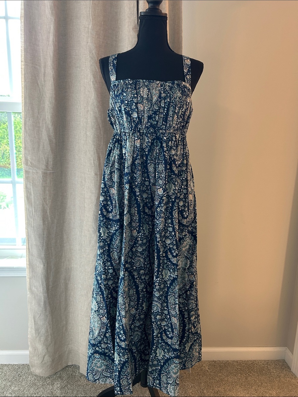 J. Crew Blue Paisley Maxi Dress